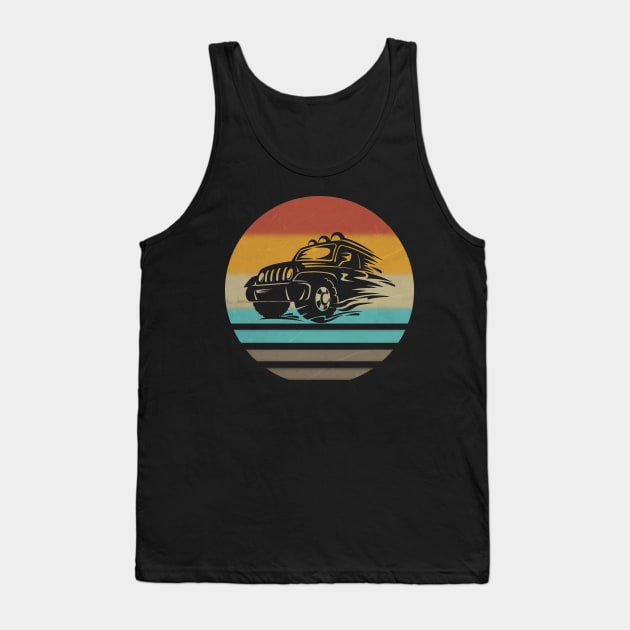 Vintage Jeep Sunset Jeeps Tank Top by Nancie